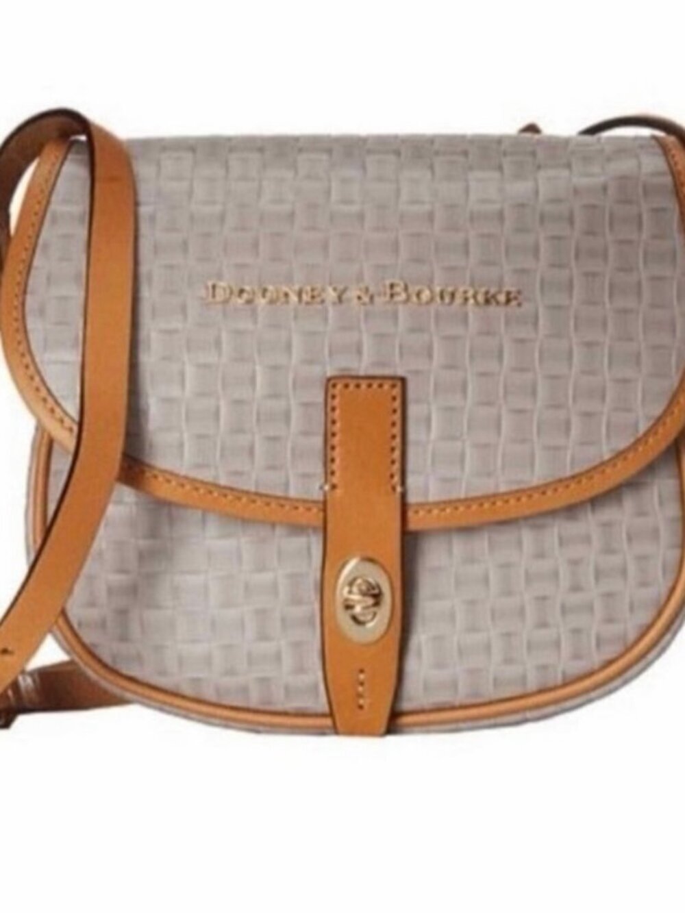 Dooney & Bourke Claremont Woven Crossbody Bag Oyster Leather Trim